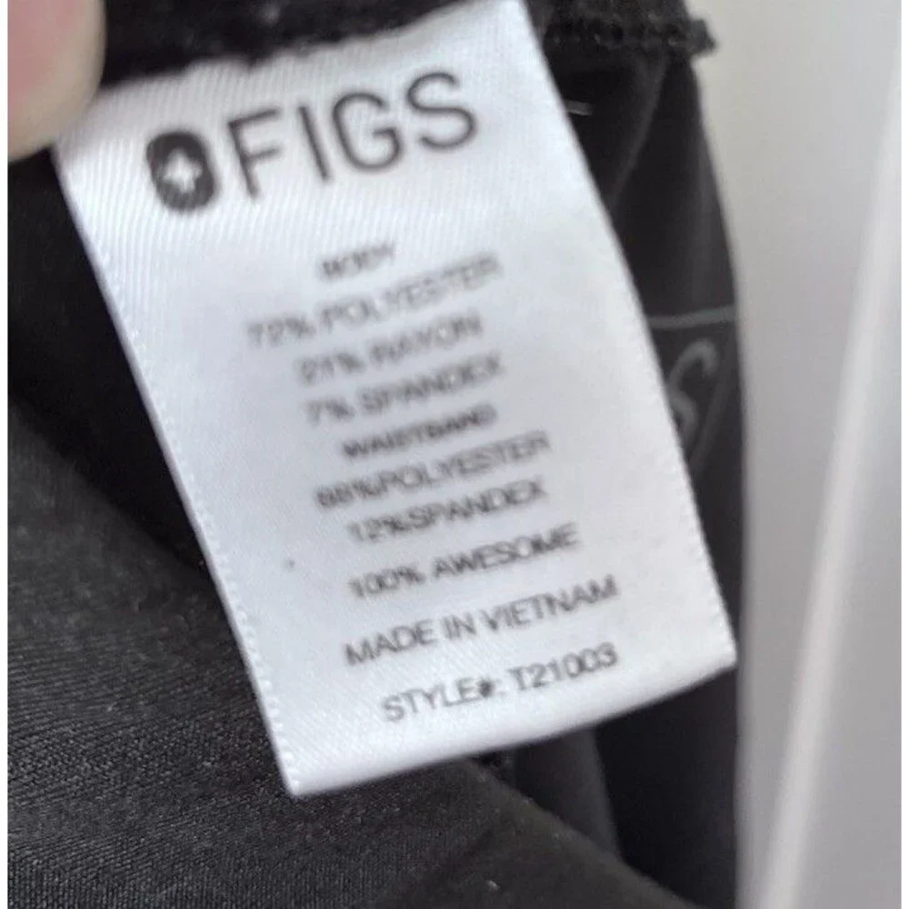 Men's FIGS Technical Collection Black Scrub Pants  Size XXL Drawstring Waist